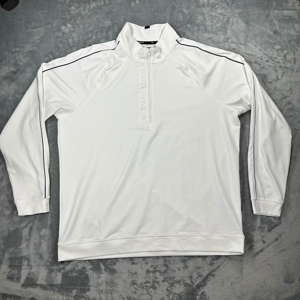 Under Armour Mens Golf Storm 1/4 Zip Pullover White XL 1383143